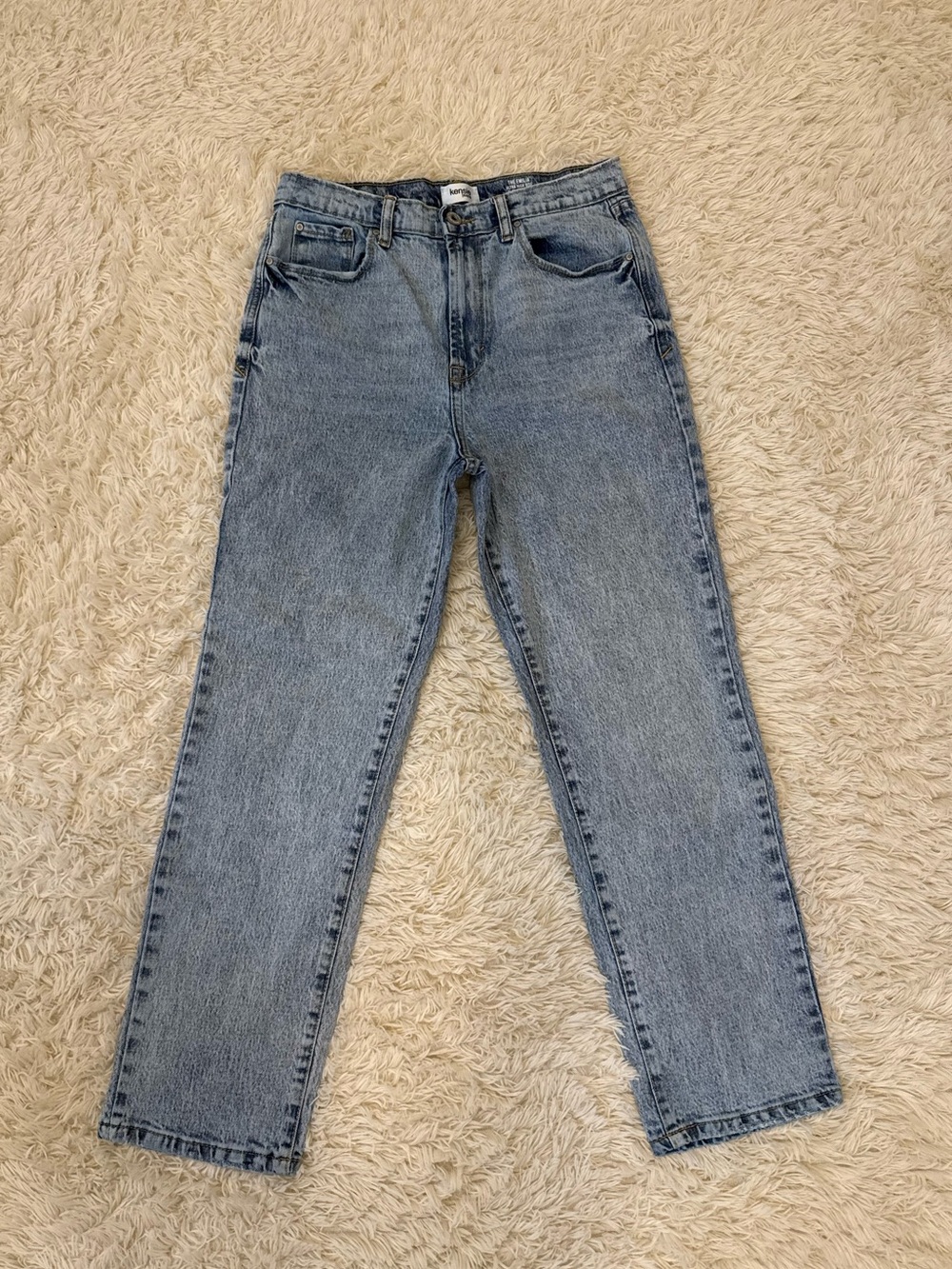 Kensie Light Blue Ultra High Rise Slim Straight Jeans